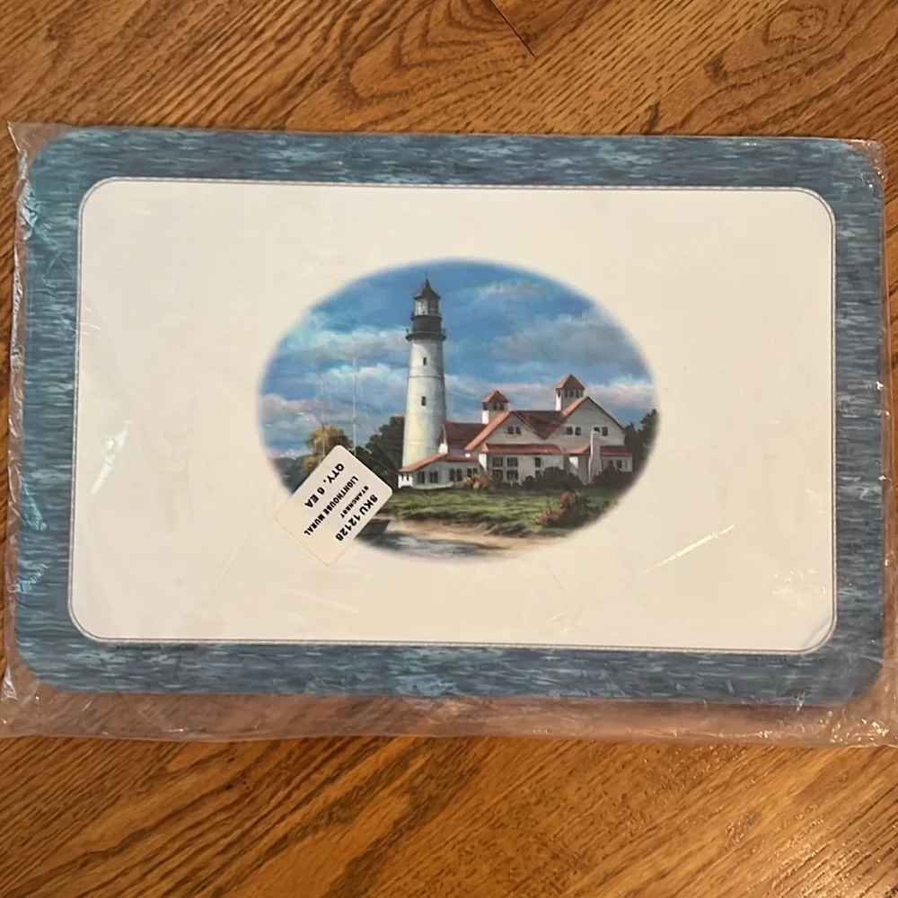 Set of Six Lighthouse Mural Placemats ⛵️⚓️⛴️ - Picture 2 of 3